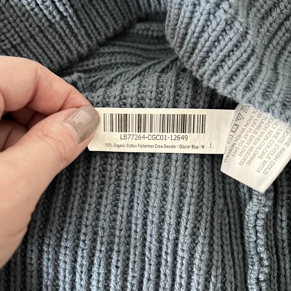 Quince 100% Organic Cotton Fisherman Sweater in Glacier Blue Size Medium - Picture 6 of 6